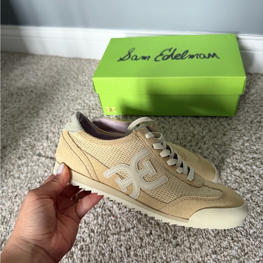 Sam Edelman Tan and Cream Sneakers